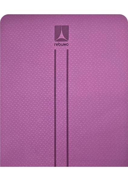 Çift Çizgili 8mm Kalın Tpe Yoga ve Pilates Matı | Kaymaz, Konforlu, Ekstra Kalın Spor Matı Mor