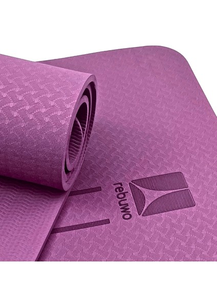 Çift Çizgili 8mm Kalın Tpe Yoga ve Pilates Matı | Kaymaz, Konforlu, Ekstra Kalın Spor Matı Mor modelleri