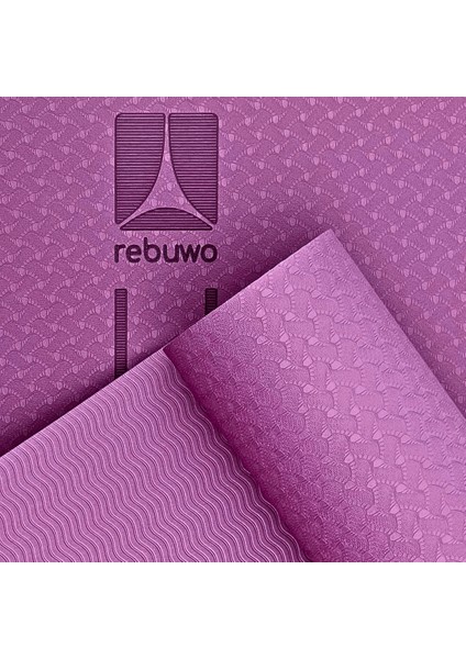 Çift Çizgili 8mm Kalın Tpe Yoga ve Pilates Matı | Kaymaz, Konforlu, Ekstra Kalın Spor Matı Mor indirimleri