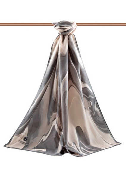 Lüks Medine Ebru Desenli Gri Renkli 75X195 Kırışmaz Şal Moss Krep Dikiş Tipi Italyan Dikişli fiyatları