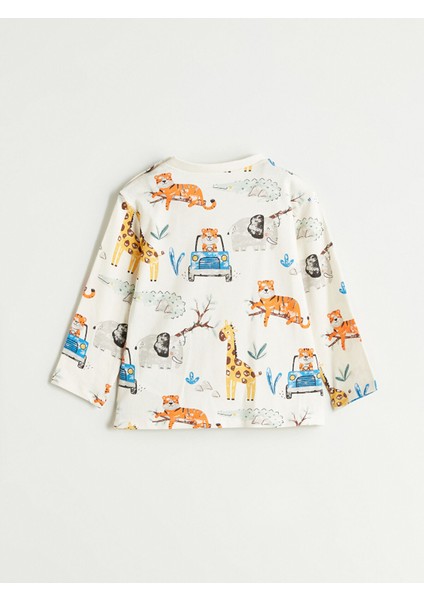 Yeni Sezon Bisiklet Yaka Baskılı Erkek Bebek Pijama Takım indirimleri