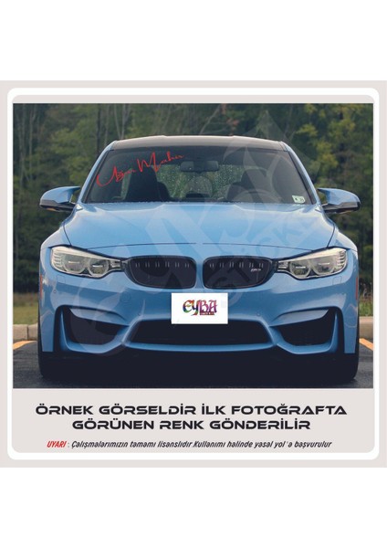 Isim Imza Ön Cam Yazı Büyük Boy 40X12 cm 1 Adet Araba Sticker-Karavan modelleri
