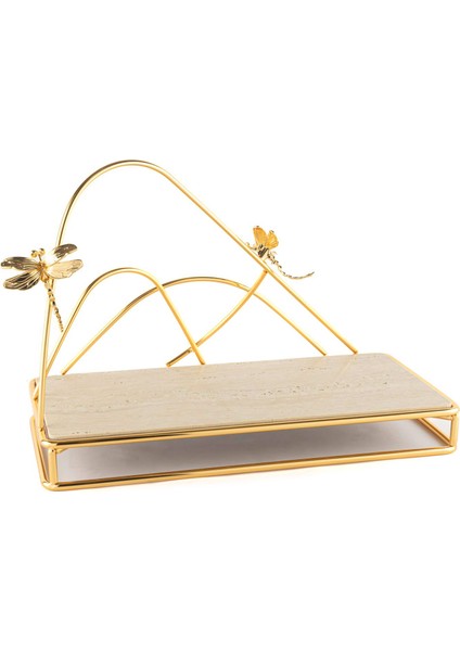 Altın Rengi Metal Granit Sunumluk 44 cm
