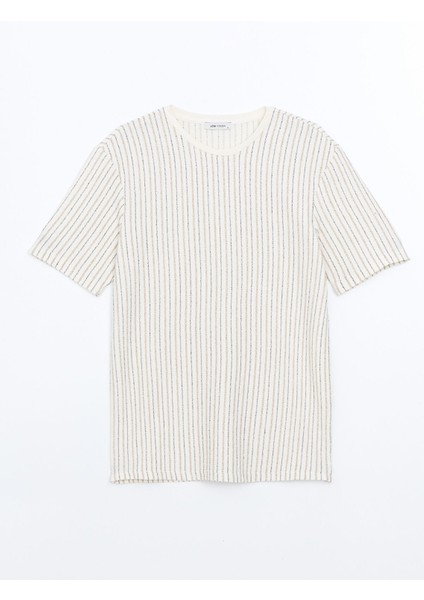 Yeni Sezon Bisiklet Yaka Kısa Kollu Çizgili Erkek Tişört