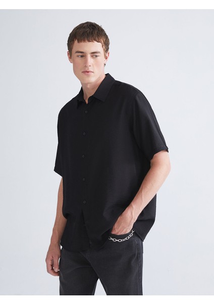 Yeni Sezon Regular Fit Kısa Kollu Viskon Erkek Gömlek