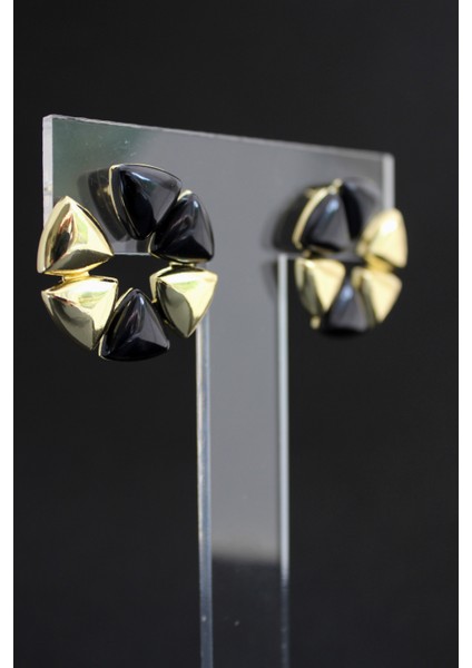 Gold Detaylı Siyah Küpe fiyatları