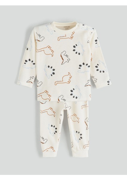 Yeni Sezon Bisiklet Yaka Erkek Bebek Pijama Takımı