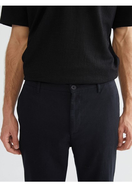 Yeni Sezon Standart Kalıp Keten Karışımlı Erkek Pantolon modelleri