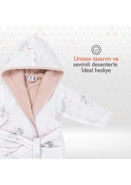 Hero Desenli Bunny Müslin Havlu Bebek Çocuk Bornozu fırsatları
