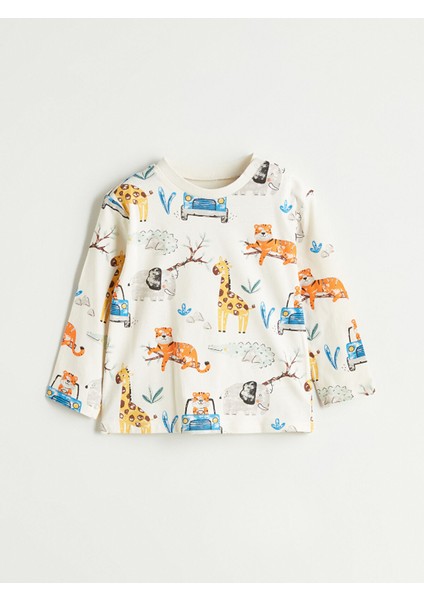 Yeni Sezon Bisiklet Yaka Baskılı Erkek Bebek Pijama Takım modelleri