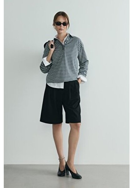 Gri Monroe Çizgili Polo Yaka Tişört fiyatları