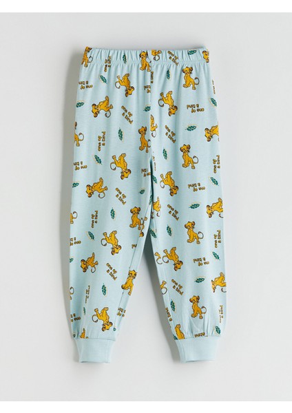 Yeni Sezon Bisiklet Yaka Simba Baskılı Erkek Çocuk Pijama Takımı indirimleri