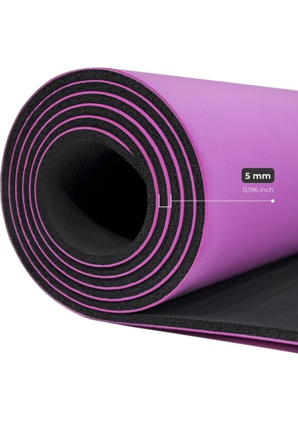 Çift Çizgi Tasarımlı 5mm Doğal Kauçuk Yoga Matı – Kaydırmaz Pilates ve Egzersiz Matı modelleri