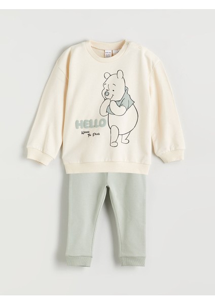 Yeni Sezon Winnie The Pooh Baskılı Erkek Bebek Sweatshirt ve Eşofman Alt 2'li fiyatları