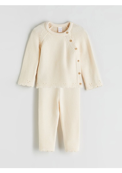 Yeni Sezon Kız Bebek Triko Hırka ve Pantolon 2'li