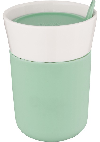 Leo Yeşil Porselen Silikon Seyahat Kupası