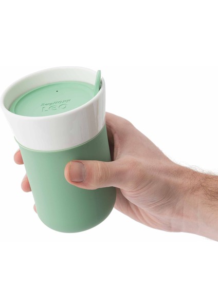 Leo Yeşil Porselen Silikon Seyahat Kupası fiyatları