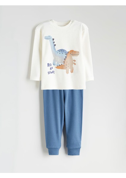 Yeni Sezon Bisiklet Yaka Erkek Bebek Pijama Takımı