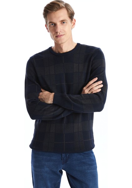 Yeni Sezon Bisiklet Yaka Uzun Kollu Ekose Erkek Triko Kazak