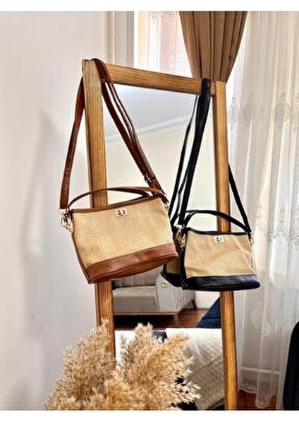 Kadın Suni Deri Hasır Desen Fermuarlı El ve Omuz Çantası Yaz Koleksiyonu ile Modern Tasarım fırsatları