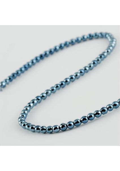 Ds-Derin 4 mm Fasetli Hematit Taşı-Gümüş Rengi