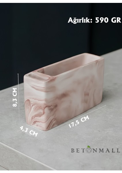 El Yapımı Beton Gri Alçı Peçetelik | Minimal Masa ve Mutfak Dekoru | Kafe & Bar Için fırsatları