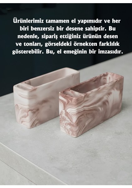 El Yapımı Beton Gri Alçı Peçetelik | Minimal Masa ve Mutfak Dekoru | Kafe & Bar Için indirimleri