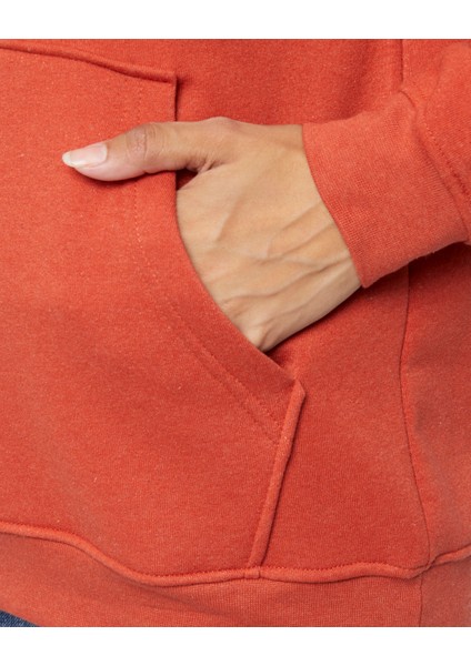 Mooncover Kadın Kapşonlu Kanguru Cepli Sweatshirt – Bordo modelleri