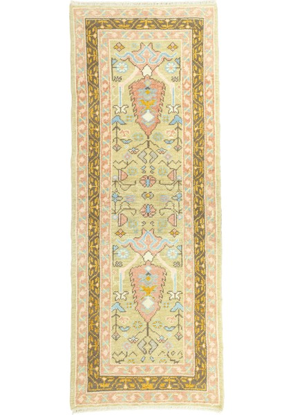 Gizay Renkli El Dokuma Yün Uşak Yolluk 81 x 220 cm