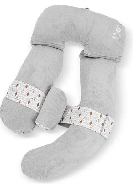 Bmom U-Şekilli Gri Tam Vücut Hamilelik ve Annelik Yastığı