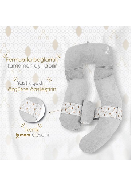 Bmom U-Şekilli Gri Tam Vücut Hamilelik ve Annelik Yastığı modelleri