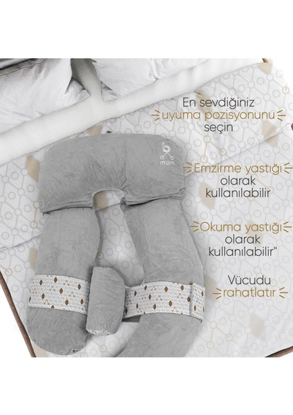 Bmom U-Şekilli Gri Tam Vücut Hamilelik ve Annelik Yastığı fırsatları