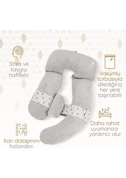 Bmom U-Şekilli Gri Tam Vücut Hamilelik ve Annelik Yastığı indirimleri