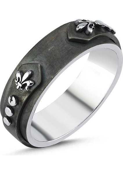 Fleur De Lis Erkek Gümüş Yüzük