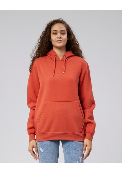 Mooncover Kadın Kapşonlu Kanguru Cepli Sweatshirt – Bordo