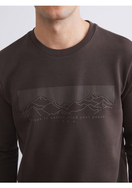 Yeni Sezon Bisiklet Yaka Baskılı Erkek Kalın Sweatshirt modelleri