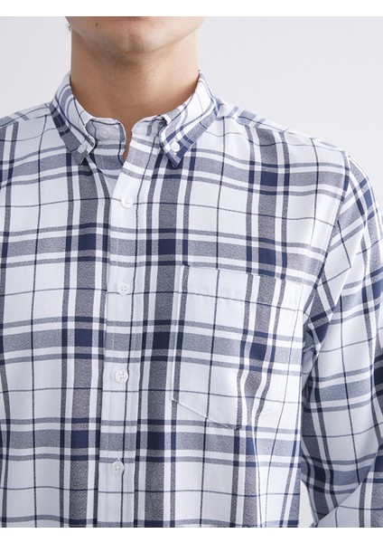 Yeni Sezon Regular Fit Uzun Kollu Ekose Armürlü Erkek Gömlek modelleri