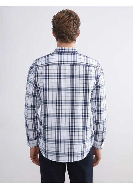 Yeni Sezon Regular Fit Uzun Kollu Ekose Armürlü Erkek Gömlek fırsatları