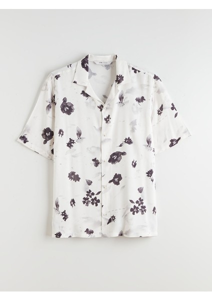 Yeni Sezon Regular Fit Resort Yaka Kısa Kollu Desenli Viskon Erkek Gömlek indirimleri
