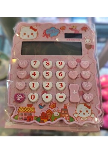 Hello Kitty Figürlü Orta Boy Hesap Makinesi Pembe 12 Haneli AD68289