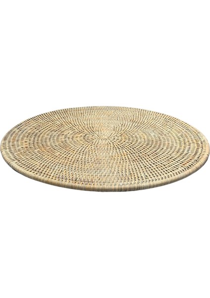 Bej Hasır Yuvarlak Servis Altlığı 40 cm