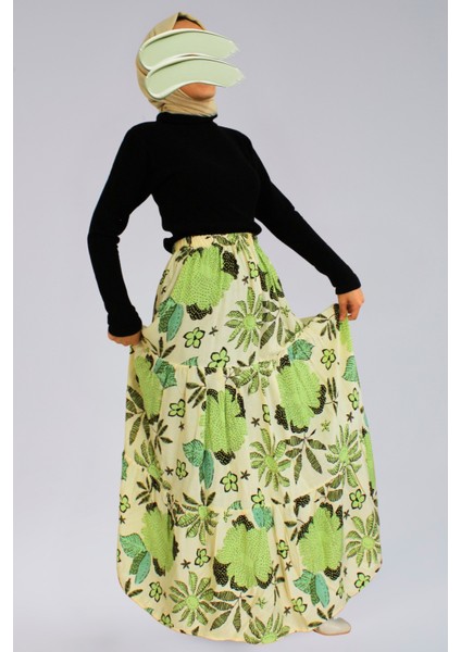 Kadın Uzun Etek - Viskon Kumaş Çiçek Desenli Kadın Uzun Etek fiyatları