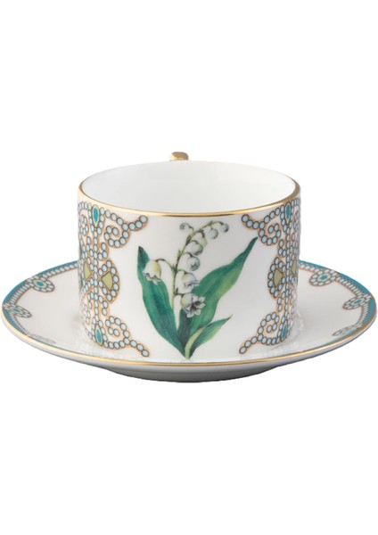 Zambak Desenli Porselen Çay Fincanı ve Tabağı fiyatları