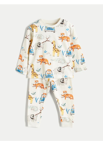 Yeni Sezon Bisiklet Yaka Baskılı Erkek Bebek Pijama Takım fiyatları