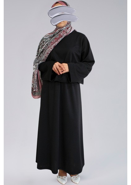 Mevsimlik Ecrin Kumaş Geniş Kol Crop & Çan Etek Kadın Takım