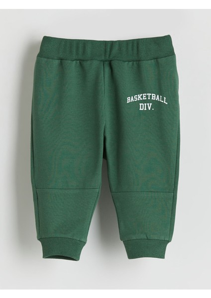 Yeni Sezon Bisiklet Yaka Baskılı Erkek Bebek Sweatshirt ve Eşofman Alt 2'li modelleri