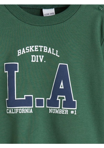 Yeni Sezon Bisiklet Yaka Baskılı Erkek Bebek Sweatshirt ve Eşofman Alt 2'li indirimleri