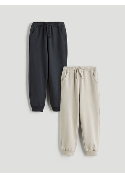 Yeni Sezon Beli Lastikli Erkek Çocuk Jogger Eşofman Alt 2'li