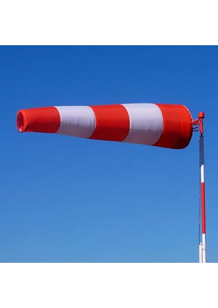 Rüzgar Çorabı-Tulumu Çap 25 cm Uzunluk 20X40X200 cm / Kırmızı -Beyaz