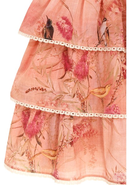 Cascadian Pembe Fırfırlı Katlı Kız Çocuk Elbise indirimleri